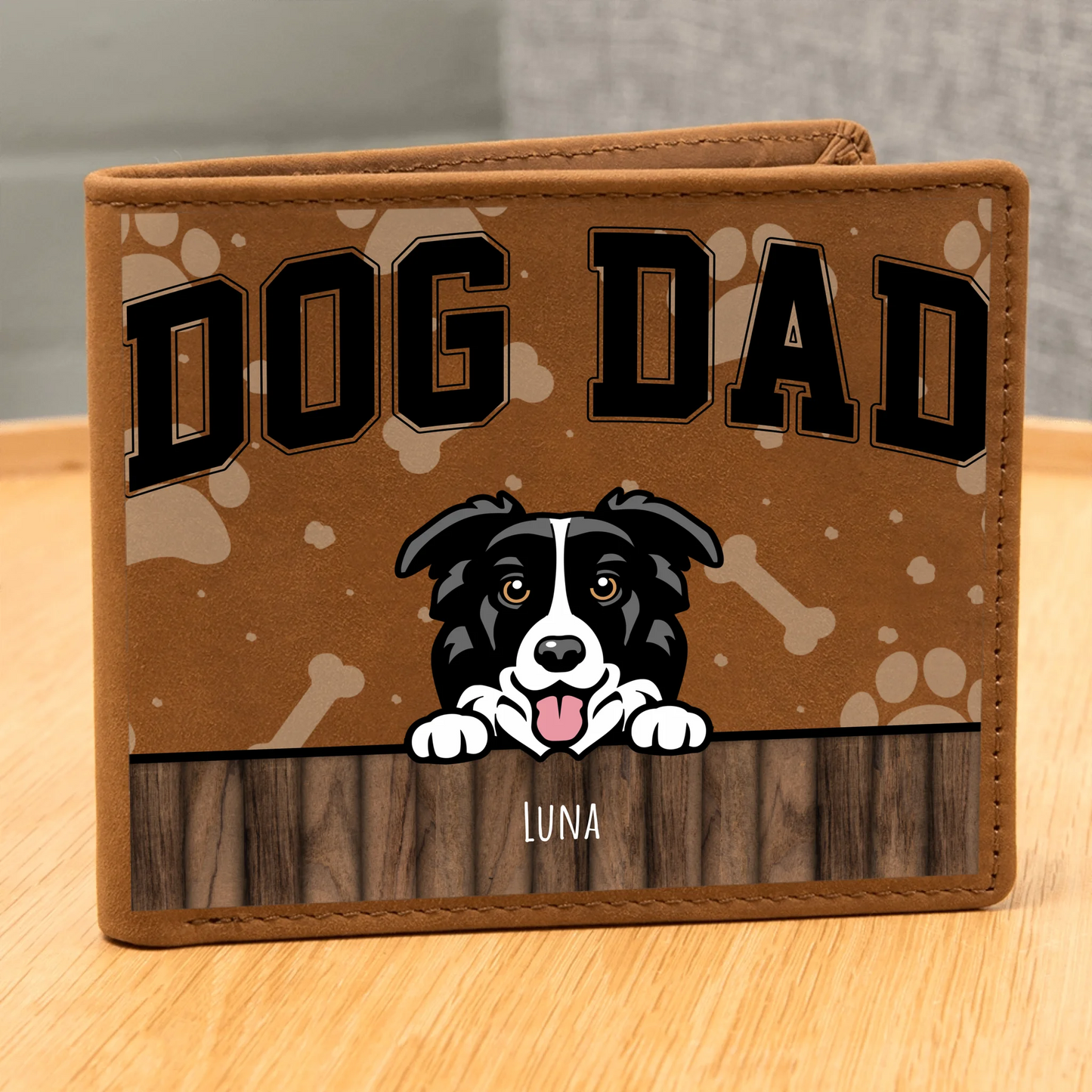 Engraved Leather Wallet