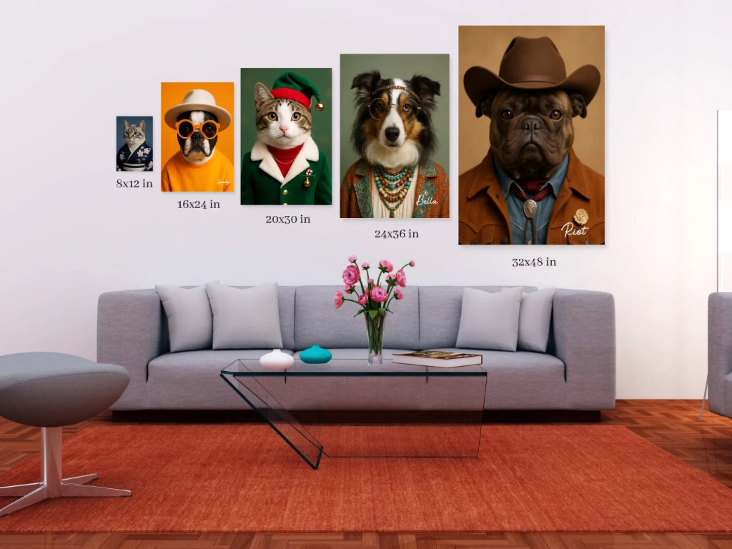 Wrapped Canvas Portrait Multi Size Comparison