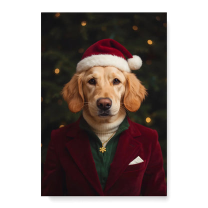 Custom Dog or Cat Portrait - Christmas Styles - Gallery Wrapped Canvas